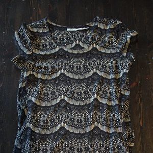 Kimchi Blue Size L Lace Patterned Black Dress